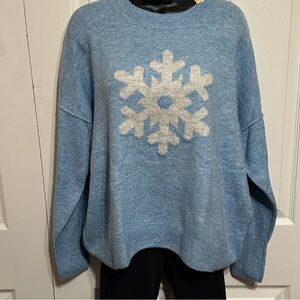 NWT Vince Camuto Blue Snowflake Sweater - Women’s Large